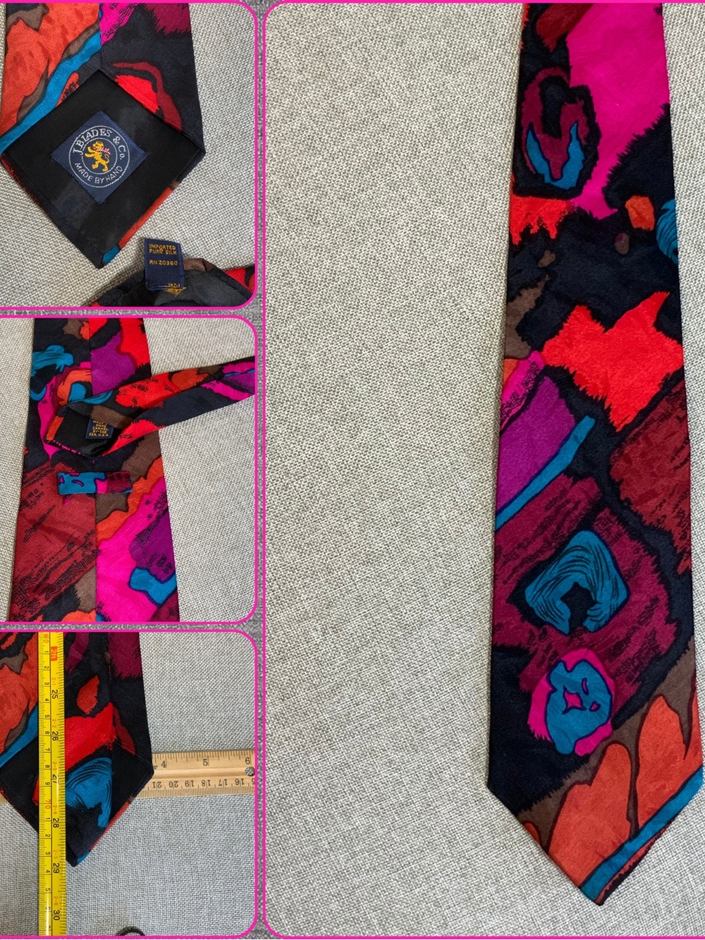 J Blades Silk Tie Abstract Made in USA